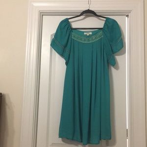 Teal- Off shoulder Umgee dress